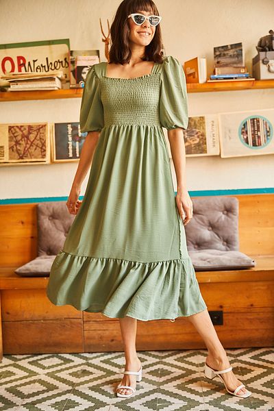 Olalook Kleid - Grün - A-Linie