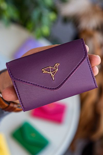 Garbalia Lviv Vegan Leather Accordion Plum Women's Wallet Card Holder