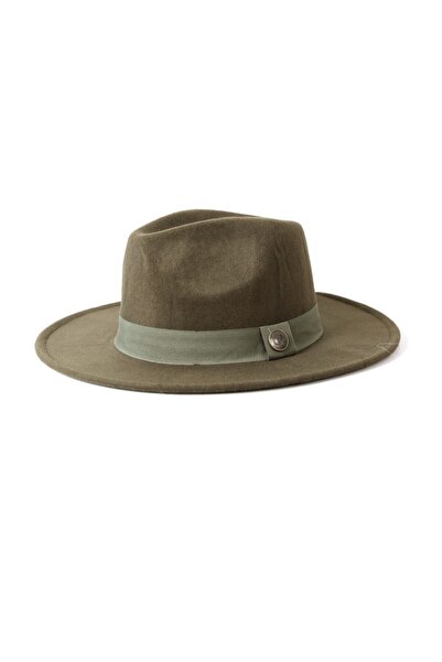 Kapin قبعة فيدورا مخيطة باللون الكاكي للجنسين