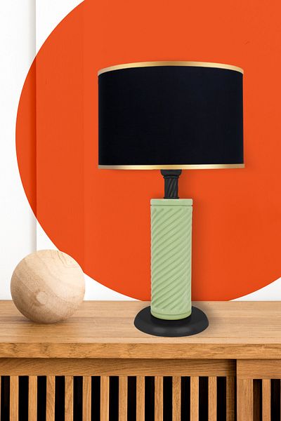 MINIMAL ETICARET VE BILGI TEKNOLOJILERI Eclipse Water Green - Black Lampshade