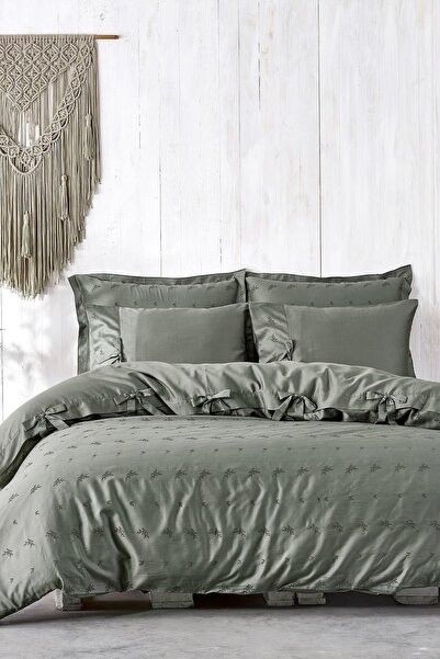 Ecocotton Carmen Battal Boy Nevresim Takımı %100 Organik Pamuk Saten Brodeli ...