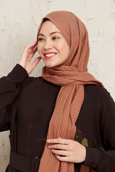 Naturel Pamuk Şal - Fındık