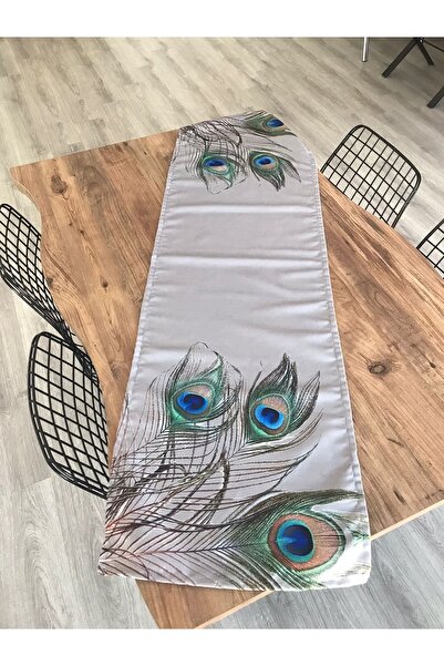 KIRLENTİM E172gri Zemin Tavuskuşu Runner