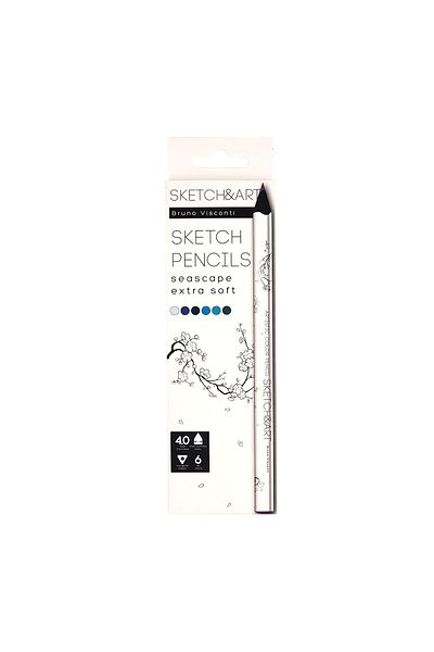 Bruno Visconti Sketch&art Professional Dry Paint Pen, Thick Body, 4 Mm Graphite Sea 6 Colors