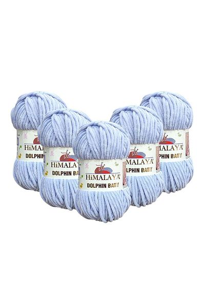 Himalaya Dolphin Baby Kadife İp 5'λι Πακέτο - 80347 Κουφέτο Πράσινο - 100 γρ. 120 μ.