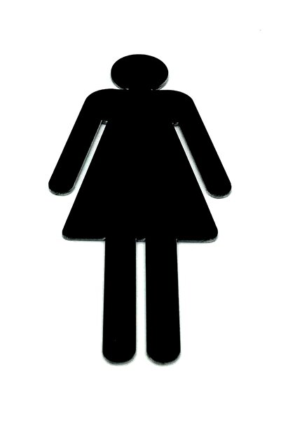Wc Toilet Sign Female, Door And Wall Orientation Plate 15 Cm X 6.5 Cm Wc Symbol Wc Icon