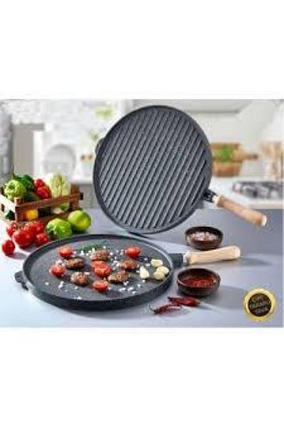 Esta Cast Granite Double Sided Grill Pan 36 Cm