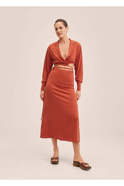 MANGO Woman Krátká košile se šňůrkou