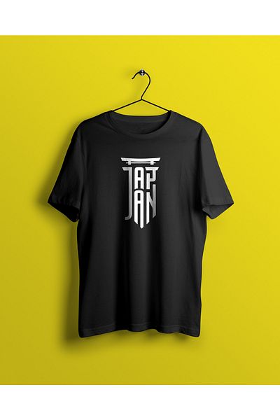 YEACHY Unisex Μαύρο μπλουζάκι με στάμπα Japan