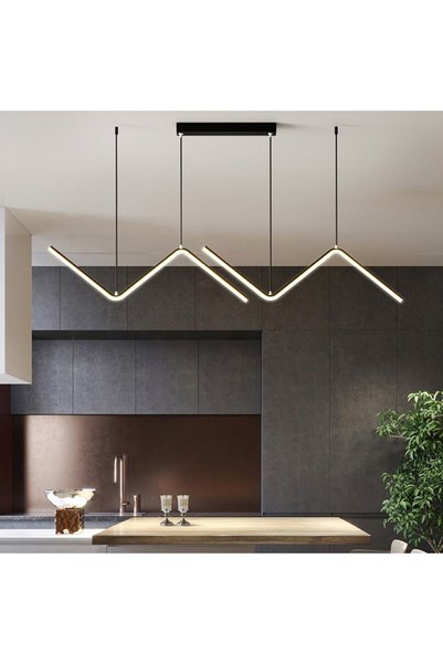 ZR AYDİNLATMA Zr Led Avize Sarkıt 120cm Siyah 3000k Işık Rengi Uzaktan Kumand...