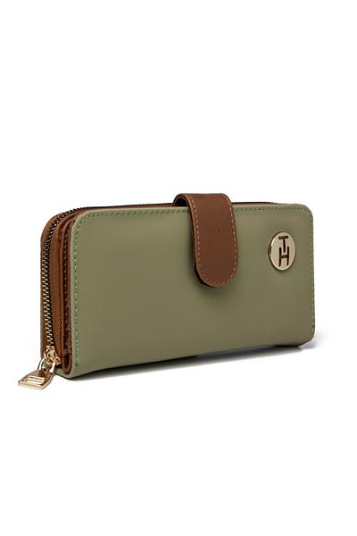 TH Women's Wallet Card Holder Th-yk15007 Green Tan