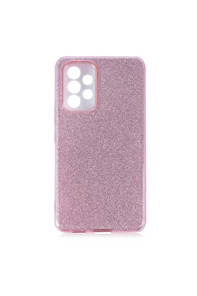 UnDePlus Samsung Galaxy A73 Kılıf Simli Parlak Shining Kapak Pembe