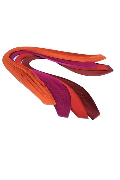 Hayal Sepeti Turuncu, Fuşya, Kırmızı Ve Koyu Kırmızı 400 Adetli Quilling Kağıdı