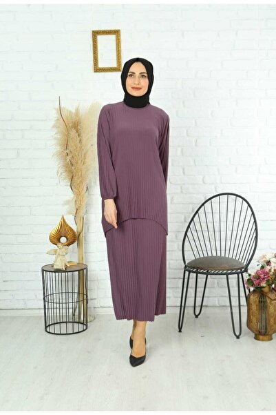 MODAMÜNASİP Costum dublu Sandy complet cu fustă plisată