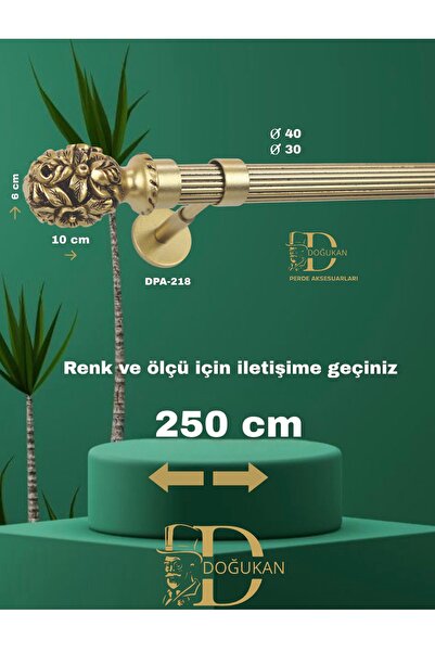 Doğukan perde aksesuarları Dm 218 Özel Tasarım Varak Rustik Perde Askısı Mode...