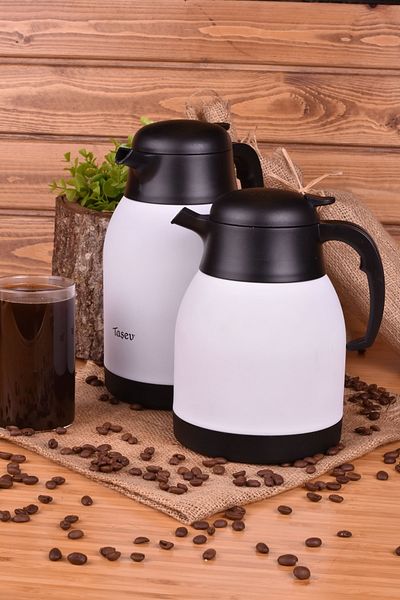 ASYA BAZAAR Despira Steel Thermos White 2.0 Liter
