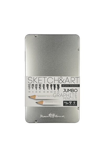 Bruno Visconti "sketch&art" Jumbo Kurşun Kalem Seti ,3,5 Mm.9 Adet Hb-14b . M...