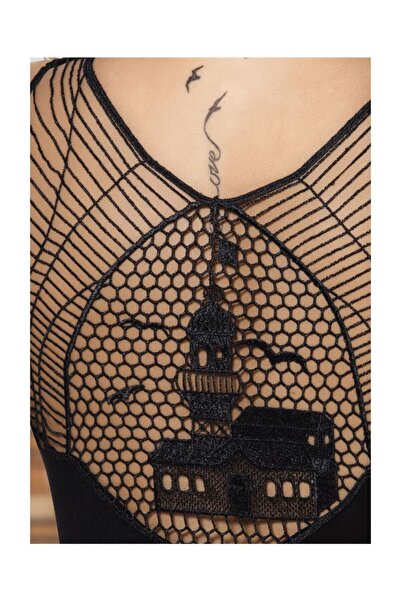 Hmd Women's Lcyra Lez Lace Athlete Black T-shirt (2472-2473)