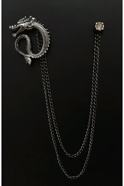 Ars Magic Box Ejderha Desenli Gümüş Ceket Aksesuarı