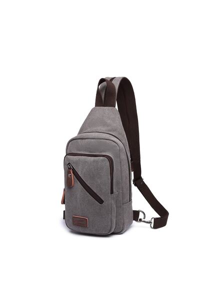 CACTİVE Ανδρικό Bodybag από γκρι καμβά - Τσάντα μοντέλου 1264