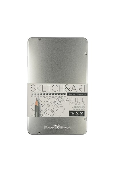Bruno Visconti "sketch&art" Kurşun Kalem Seti .12 Adet 2h-9b . Metal Kutuda