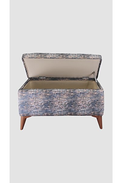 vavonni Sandıklı 90 Cm Ağaç Desen Kumaş 90 Cm Puf Bench