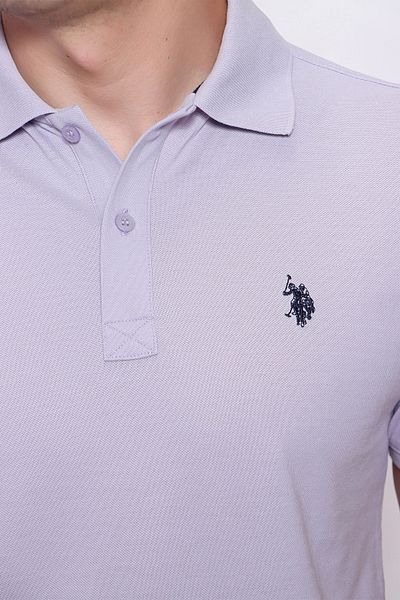 U.S. Polo Assn. Мъжка люлякова тениска с поло яка Basic 1350446