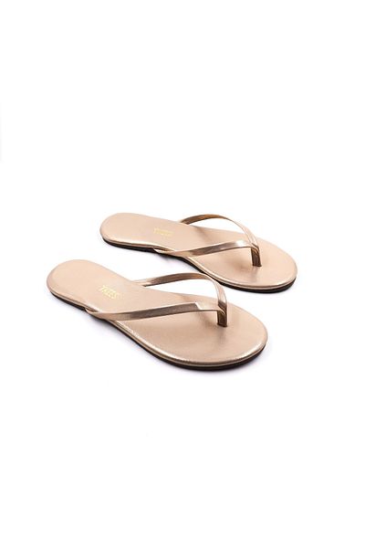 Tkees Classic Women's Shimmering Rose Flip Flops