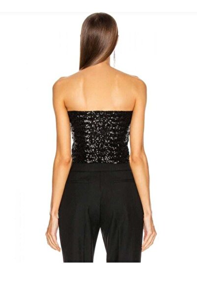 Nsb Tasarım Чорний страплз-топ з паєтками