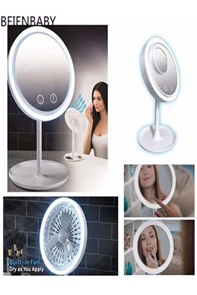 mrtbilisim Dokunmatik Led Işıklı Fanlı Profesyonel Makyaj Aynası Dekoratif Makyaj Aynası Led Işıklı Ve Fanlı