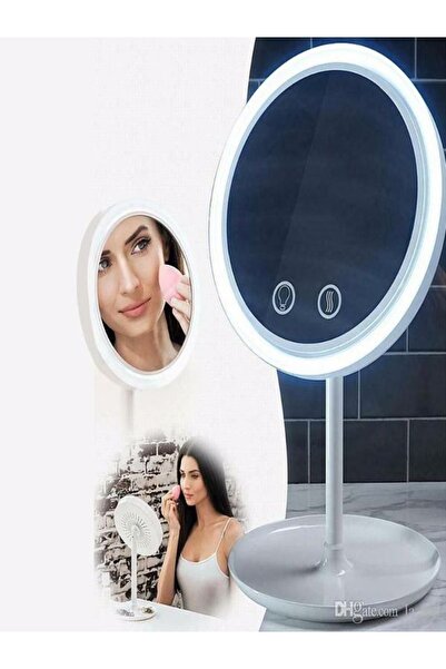 mrtbilisim Dokunmatik Led Işıklı Fanlı Profesyonel Makyaj Aynası Dekoratif Makyaj Aynası Led Işıklı Ve Fanlı