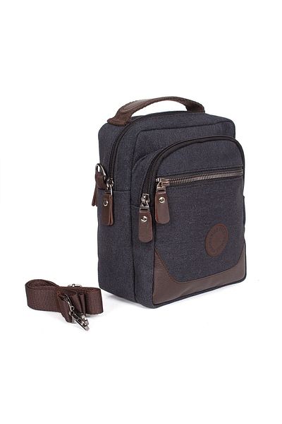 Fiyaka Nw-2030 Canvas Fabric Men's Hand and Shoulder Strap Bag Black