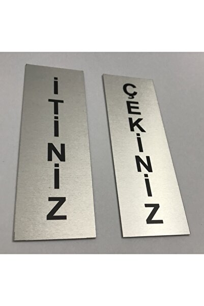 SE-Dizayn Itiniz Çekiniz Tabelası 2 Adet Kapı Yönlendirme Levhası 15 Cm X 5 Cm