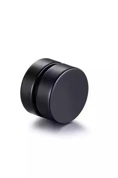 Jaida Moda Unisex Black Non-Perforated Magnet Steel Earrings 1 Piece