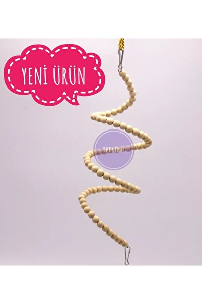 UniqBirdToys Ahşap Boncuklu Esnek Kuş Tırmanma Oyuncağı