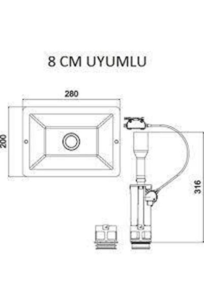 SİAMP Tema Üniversal Değişim Kiti Tamir Set Gömme Rezervuar Yedek Parça 8cm