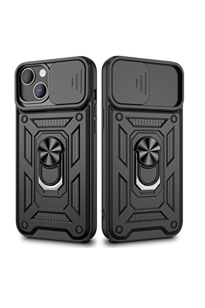Gpack Iphone 13 Uyumlu Kılıf Sert Silikon Tank Aramid Sürgülü Vega Yüzüklü La...
