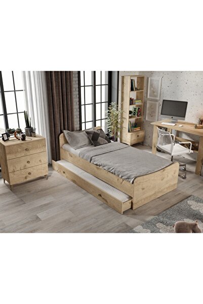 WENCE Selen Çocuk Odası Takımı Meşe - 5 Parçalı Tamamı 1. Kalite Mdf