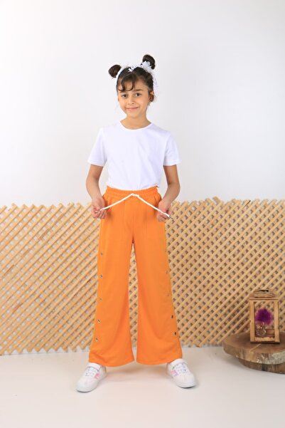 shopshop Girl's Snap Detailed Pocket Sweatpants-ss3531