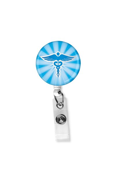 StormiStoretr Blue Medical Icons Drop Yoyo Colar Card Holder