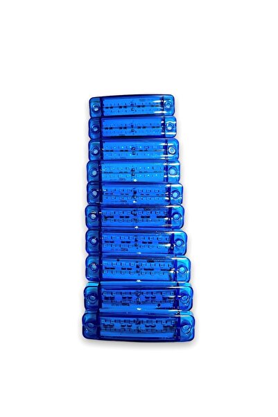 AHMET OTOMOTİV (10 Adet) Çift Sıra Parmak Led Mavi Renk 10cm 16 Led