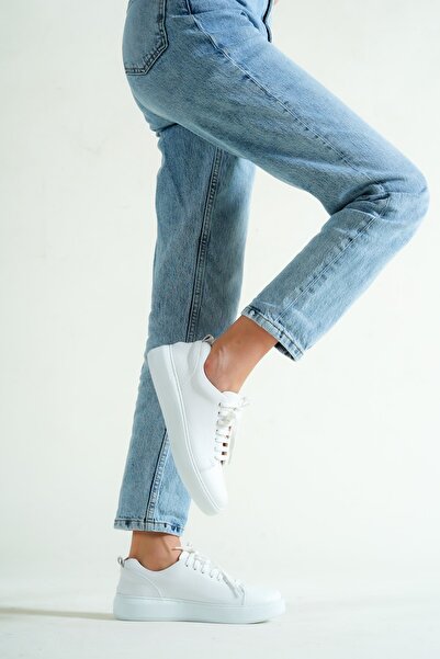 PASSAGE SHOES Beyaz - 2053 Kadın Hakiki Deri Spor Ayakkabı