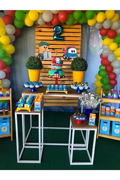 Lema Store 50 Adet Sarı Yeşil Kirmizi Gri Balon Arabalar Tayo Konsept