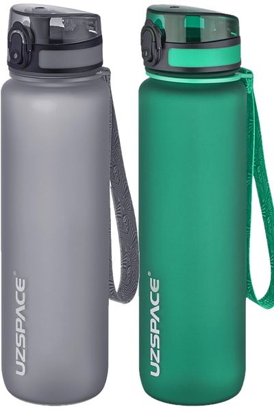 Uzspace Set of 2 1000ml 1litre Tritan Water Bottle