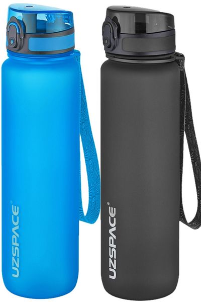 Uzspace 1000ml Tritan Water Bottle - Set of 2 1 Liter