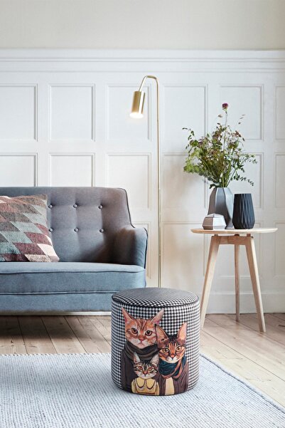 RENGEV Cat Family Puf Desenli