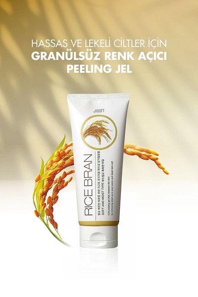 Jigott Color Lightening Rice Bran - 180 Ml Peeling Gel for Sensitive and Blemished Skin
