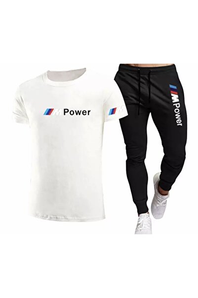 TROVE Σετ ανδρικής φόρμας Bmw με στάμπα από 100% βαμβάκι Oversize - Κοντομάνικο