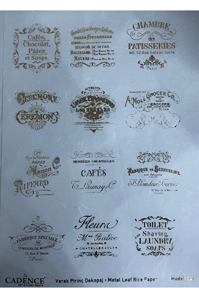 DERYA DESİNG ART Model 36- Gold Foil Brass Decopage 30x42