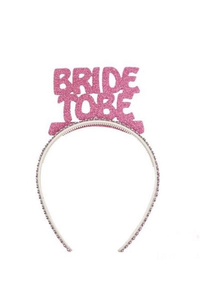 Deniz Party Store Bride To Be Pink Glittered Eva Bachelorette Crown 1 Piece